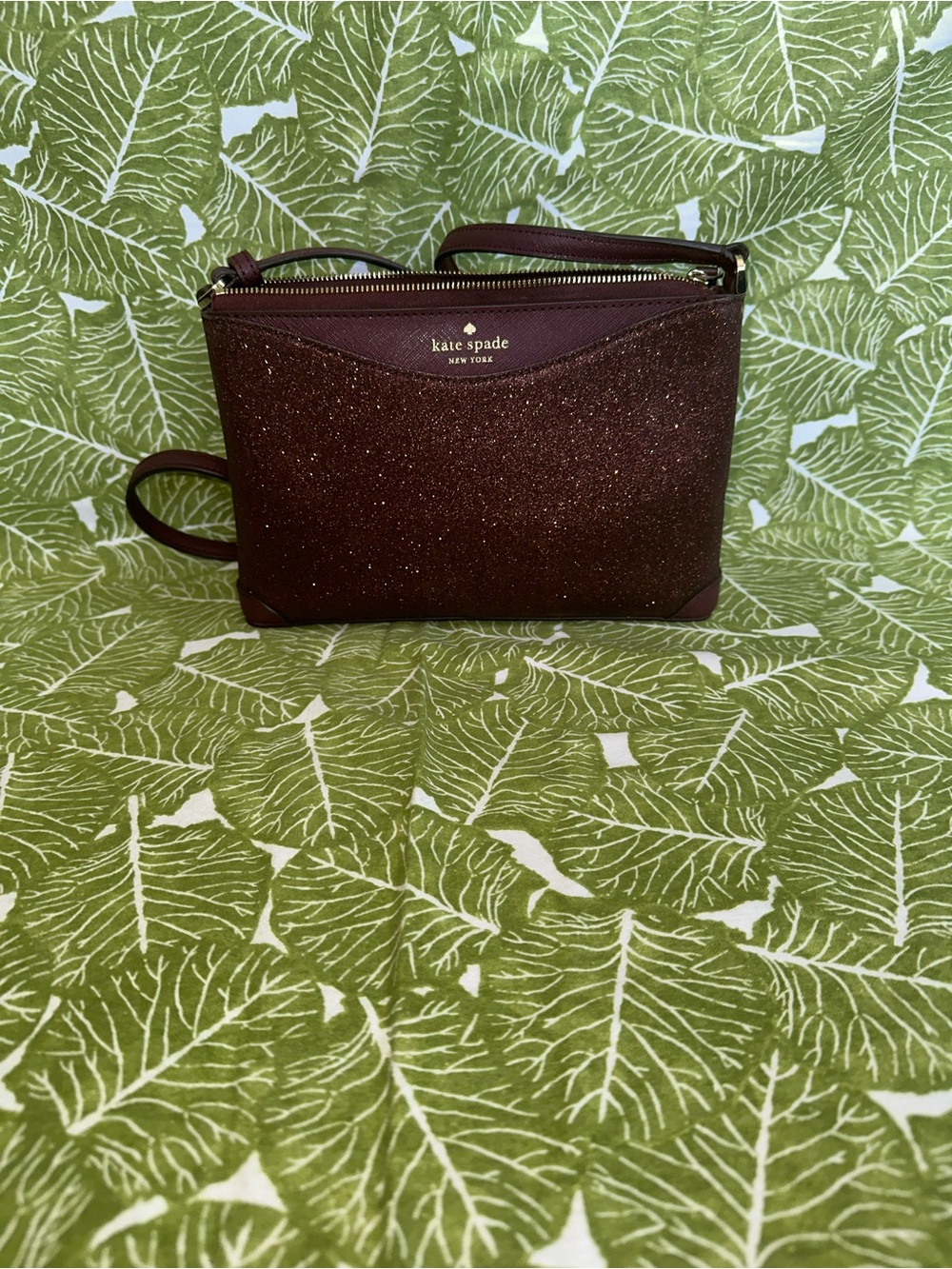 kate spade Glitter Crossbody Bag in Burgundy